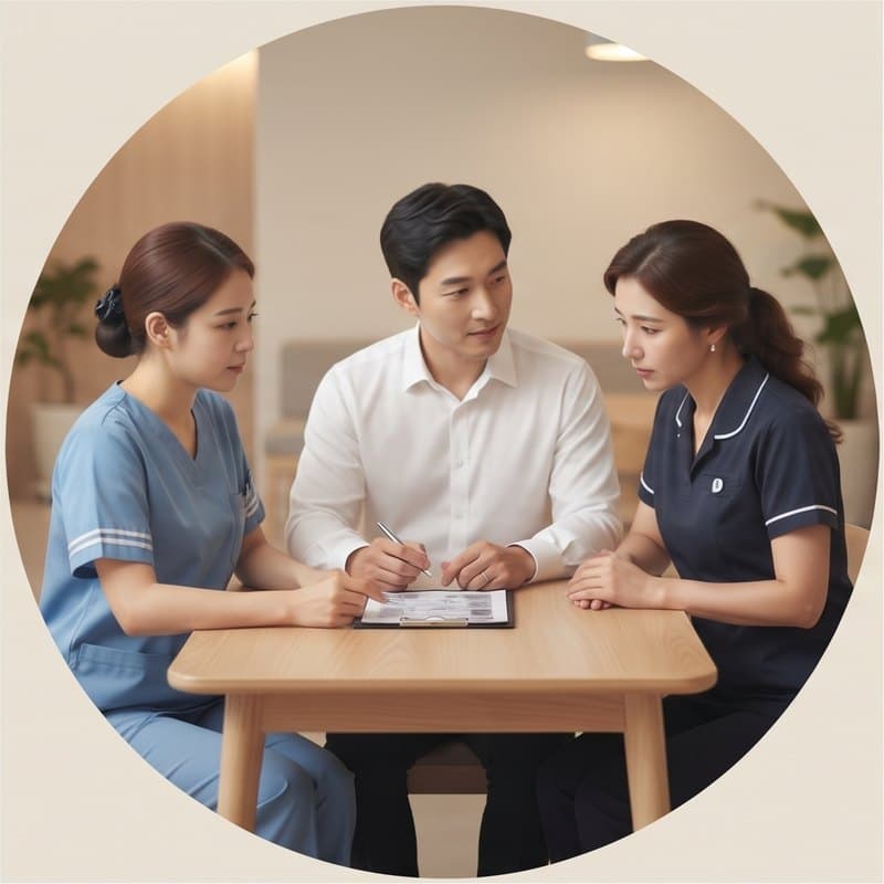 의사·간호사·돌봄 인력이 함께 논의하는 모습
